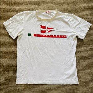 PRADA Luna Rossa Women’s White T-Shirt Vintage 100% Cotton Short Sleeve Size S